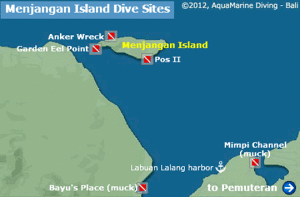 Menjangan Bali Dive Sites Map