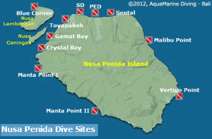 Nusa Penida Bali Dive Sites Map