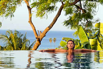Relaxing in Bali Resort Swimming Pool